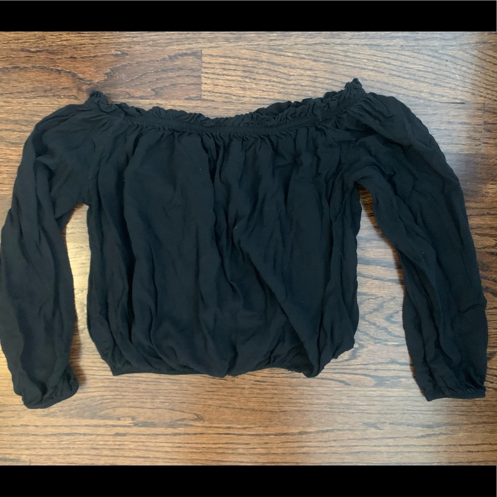 Brandy Melville strapless black cropped long sleeve
